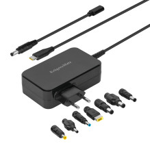 Universalus USB-C adapteris kompiuteriui, 90 W, su maitinimo šaltiniu, 5–20 V, 7 kištukai