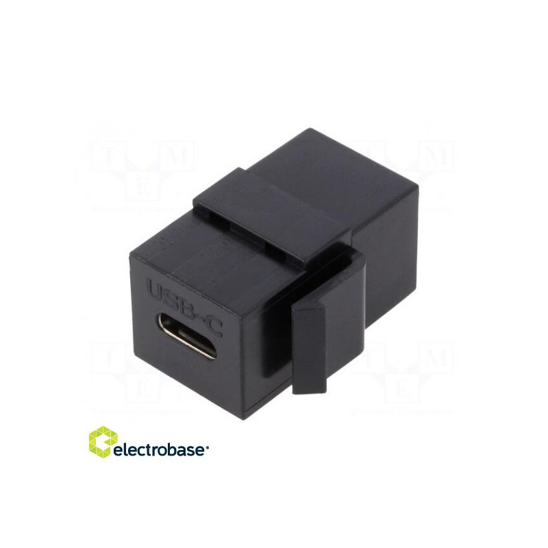 Lizdas, moteriškas x2, USB C lizdas x2, tiesus, Keystone