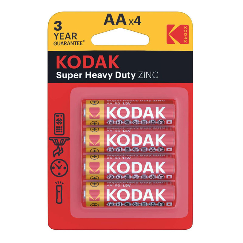 Kodak Extra Zinc Heavy Duty Battery AA (1.5V) B4, Price for 4 pcs