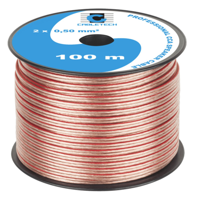 Akustinis kabelis, CCA, 2x0,50 mm², 100 m