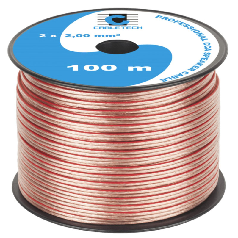 Akustinis kabelis, CCA, 2x2,00 mm², 100 m