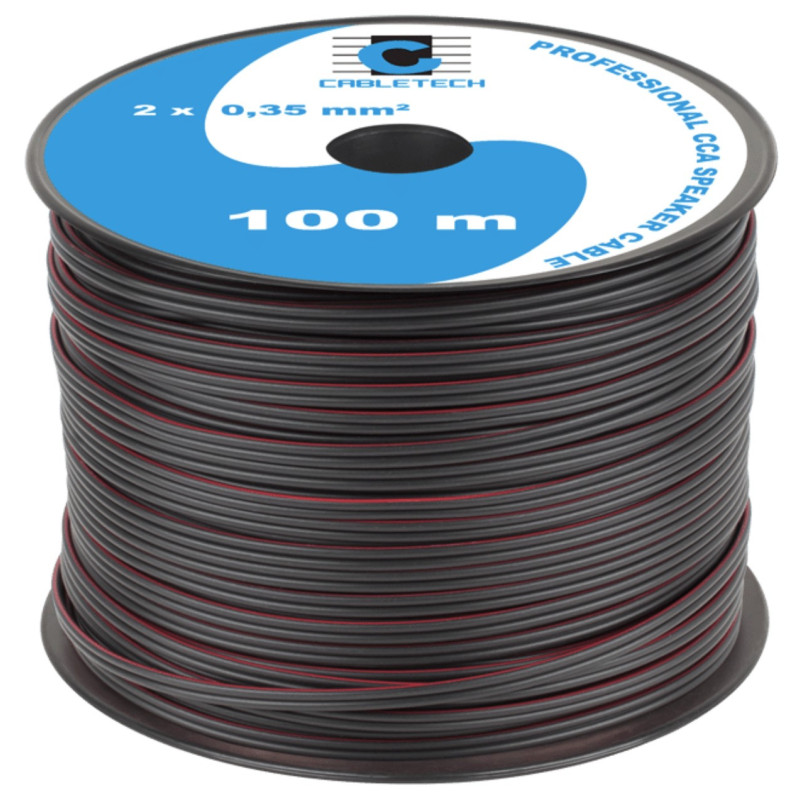 Akustinis kabelis, CCA, 2x0,35 mm², 100 m