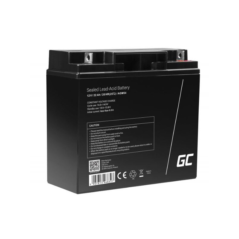12 V 22 Ah akumuliatorius :: Gelio (GEL) :: 12 voltų, 22 ampervalandės (Ah)