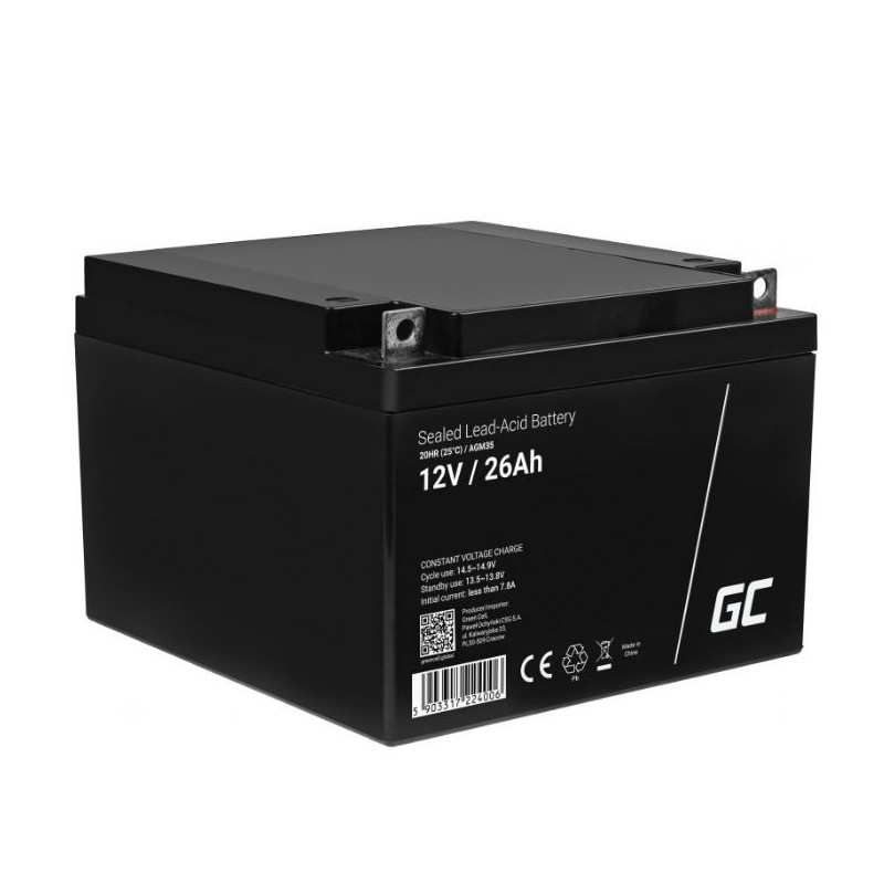 12V 26Ah battery :: AGM : VRLA :: 12 Volts, 26 Amp-hours (Ah)