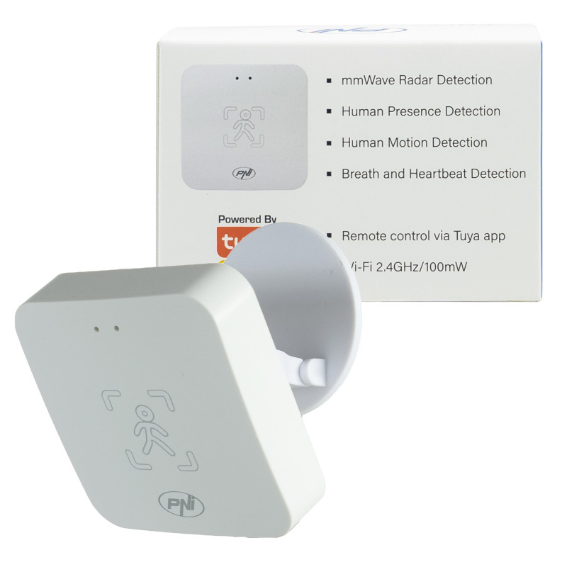 HS402 Wi-Fi presence sensor with millimeter-wave radar, operating range 10 m, detects movement