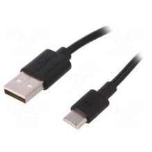 USB 2.0 laidas USB A kištukas, USB C kištukas 3m juodas Šerdis: Cu 480Mbps