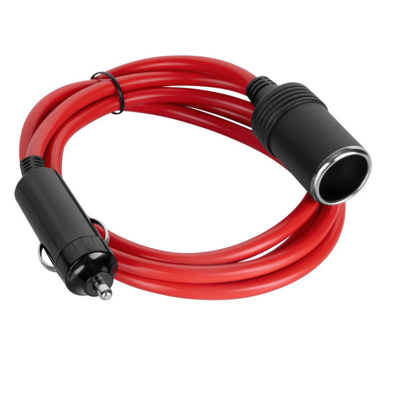 Car cigarette lighter extension cable plug - socket, 2.0m, 120W, 12-24W