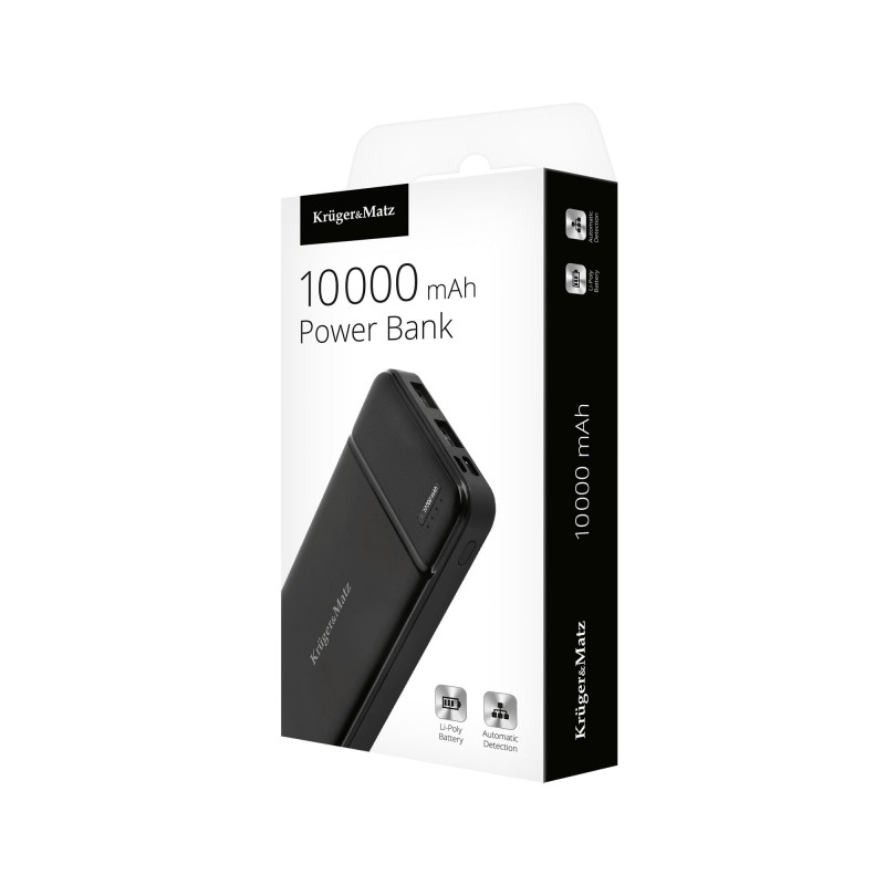 10,000 mAh Charger-battery (Power Bank) : 2x USB-A : USB-C : micro USB : LED indicator : 206g