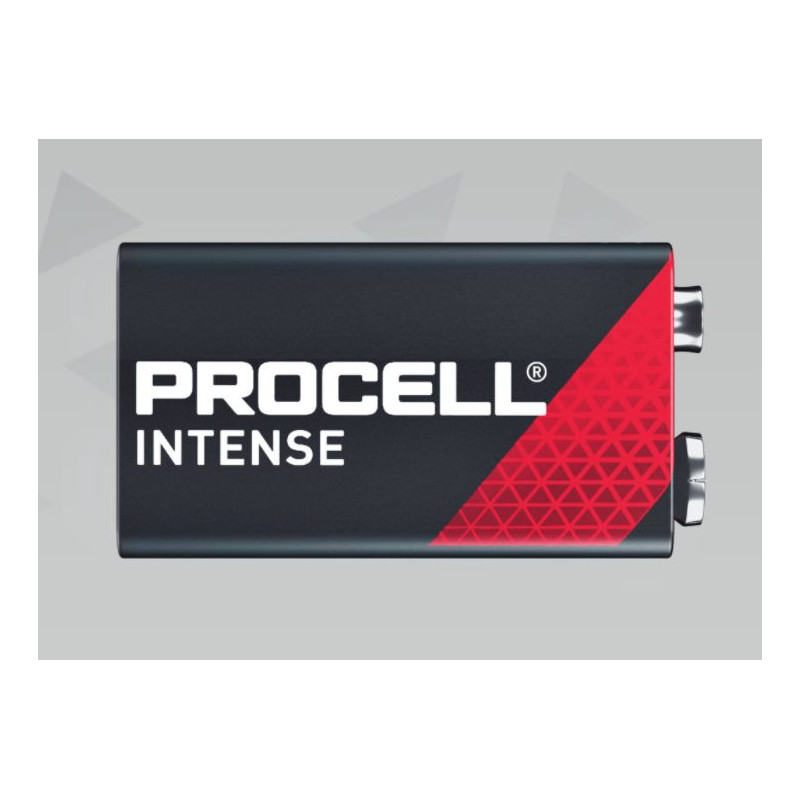 6F22 / 9V baterija 9V Duracell Procell INTENSE POWER serijos šarminė Daug energijos naudojanti, be komplekte 1 vnt.