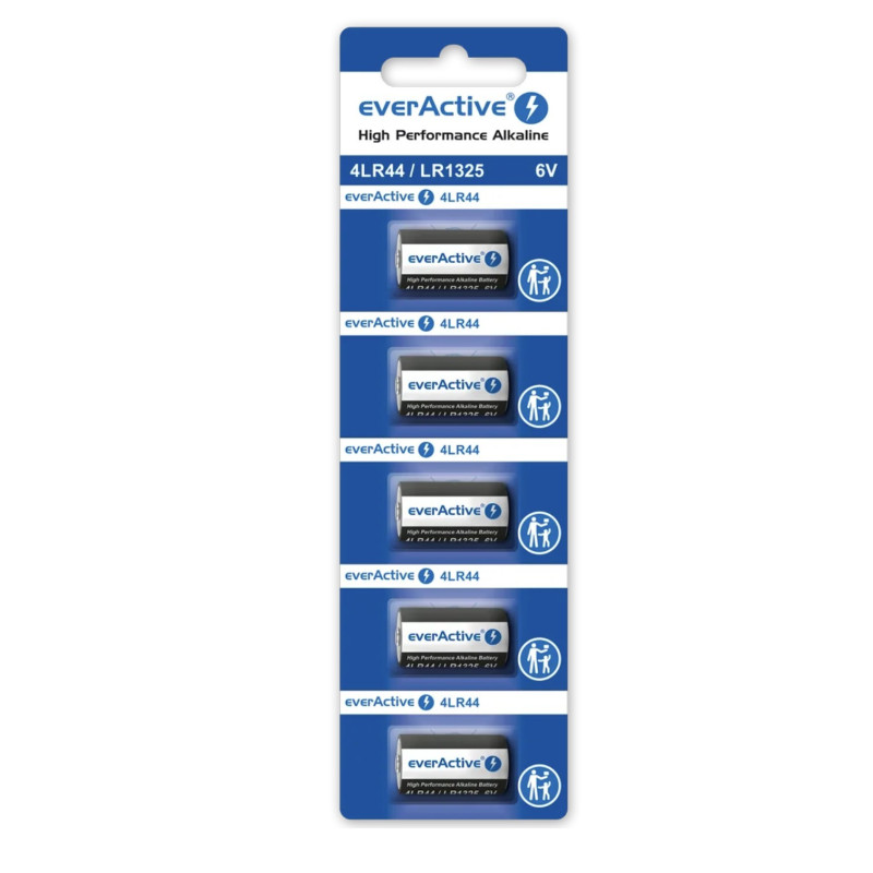 4LR44 baterijos „everActive Alkaline 544A / L1325F“ pakuotėje po 5 vnt.