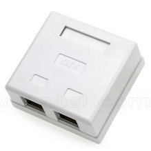 Paviršinio montavimo kompiuterio lizdas CAT6 STP, ekranuotas, du RJ45 prievadai