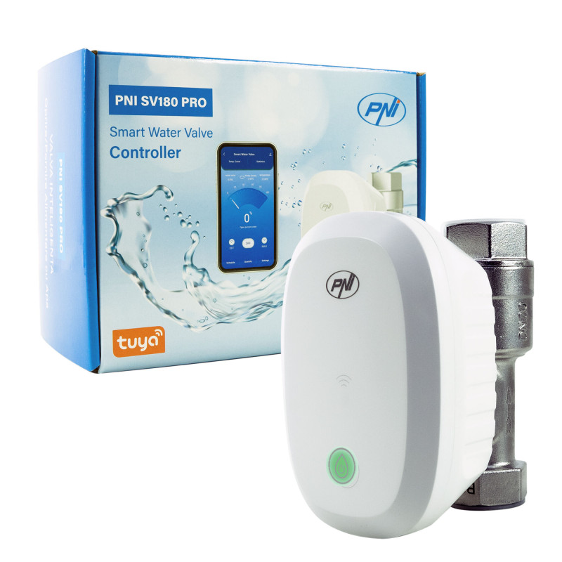Išmanusis vandens vožtuvas PNI SV180 PRO, „Wi-Fi“, IP65, DN20 / 3 / 4, 1,0 MPa / 10 barų, „Tuya“ programėlė