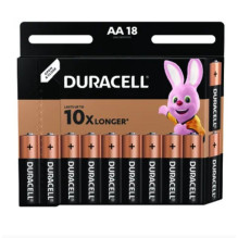 AA (LR6) 1,5 V „Duracell BASIC“ serijos šarminės MN1500 baterijos, pakuotėje po 18 vnt.