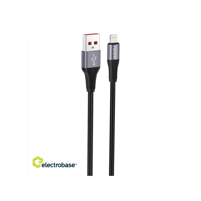 Foneng X112 USB-A to Lightning cable 2.4A, 1m (black)