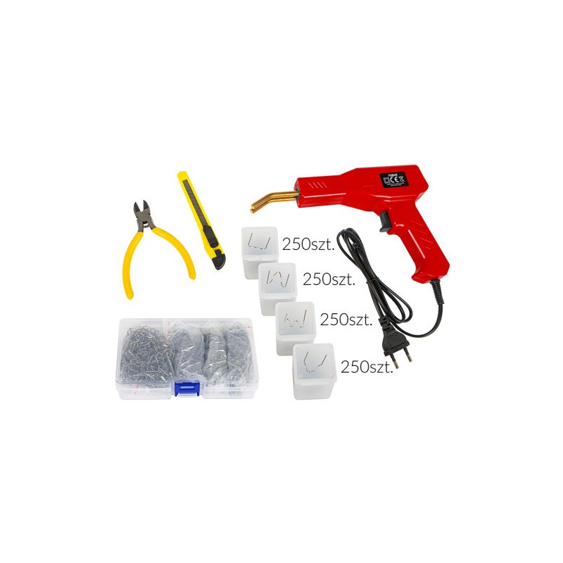 100 W plastikinis suvirinimo aparatas su 1000 kablių, peiliu, replėmis ir dėklu