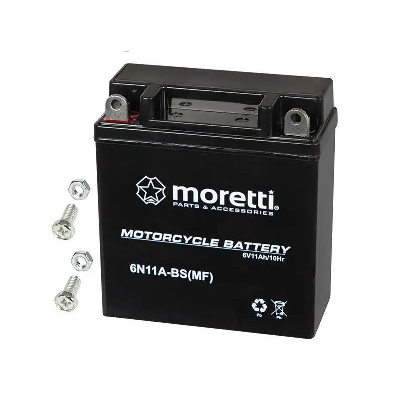 Motociklo akumuliatorius 6V 11Ah, MOTO Moretti