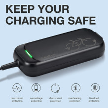 Fast charger for e-bike, electric scooter 36V, 42V, 2A, 5.5*2.1, waterproof IP54