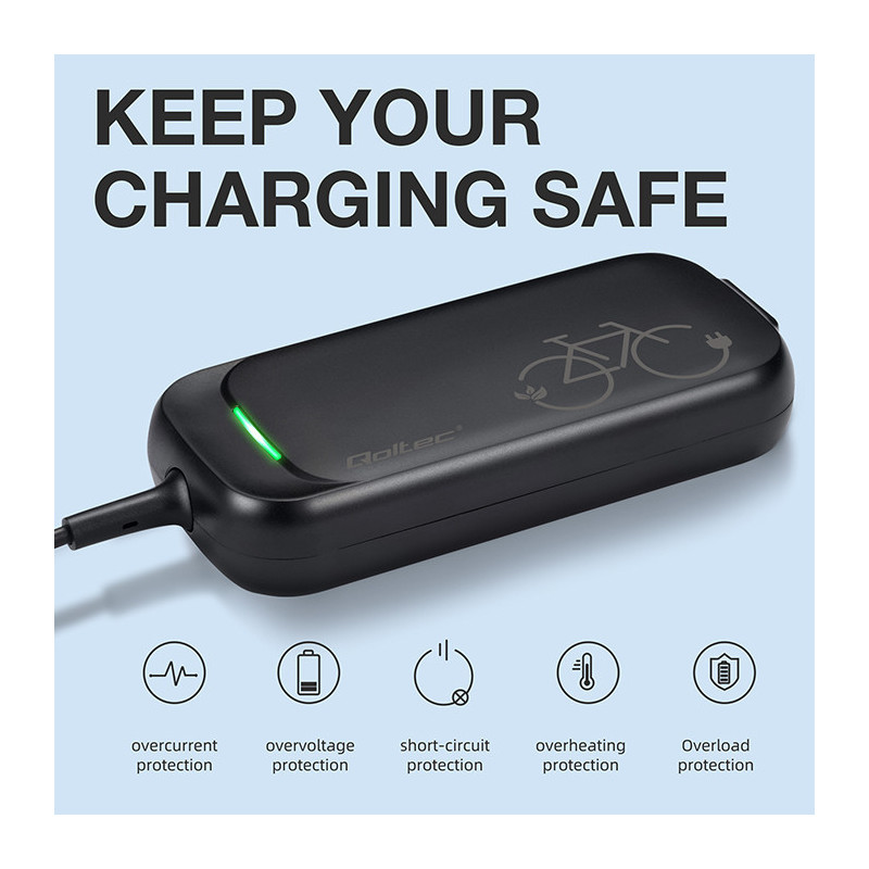 Fast charger for e-bike, electric scooter 36V, 42V, 2A, 5.5*2.1, waterproof IP54