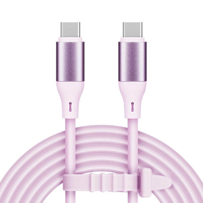 USB-C - USB-C 100W connection cable (1 m), silicone, pink - Kruger Matz Basic series