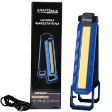 LED workshop battery 4000mAh lamp 1100 lm, COB 20W, USB-C, magnet, hook, KD3497