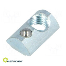 Nut, for profiles, Width of the groove: 5mm, steel, zinc
