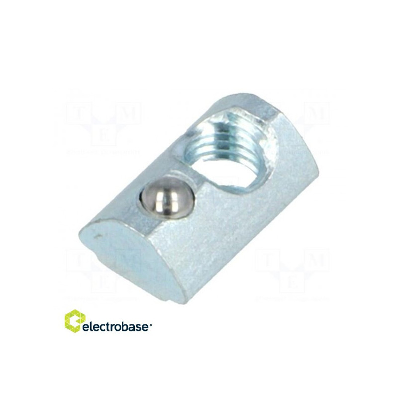 Nut, for profiles, Width of the groove: 5mm, steel, zinc