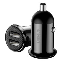 Automobilinis įkroviklis Baseus Grain Pro su 2 USB prievadais, 4.8A (juodas)