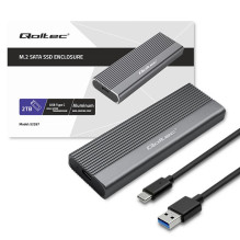 SSD M.2 SATA enclosure, aluminum, NGFF (M.2), USB-C, SuperSpeed, up to 2TB, 6Gb/s