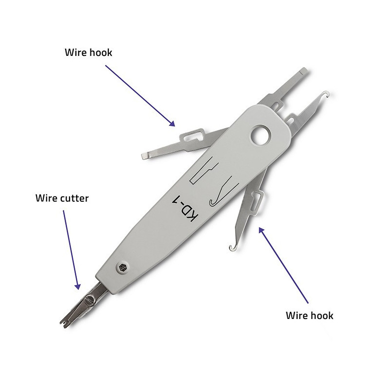 Crossover tool for LSA and KRONE Keystone jacks and patch panels, Qoltec