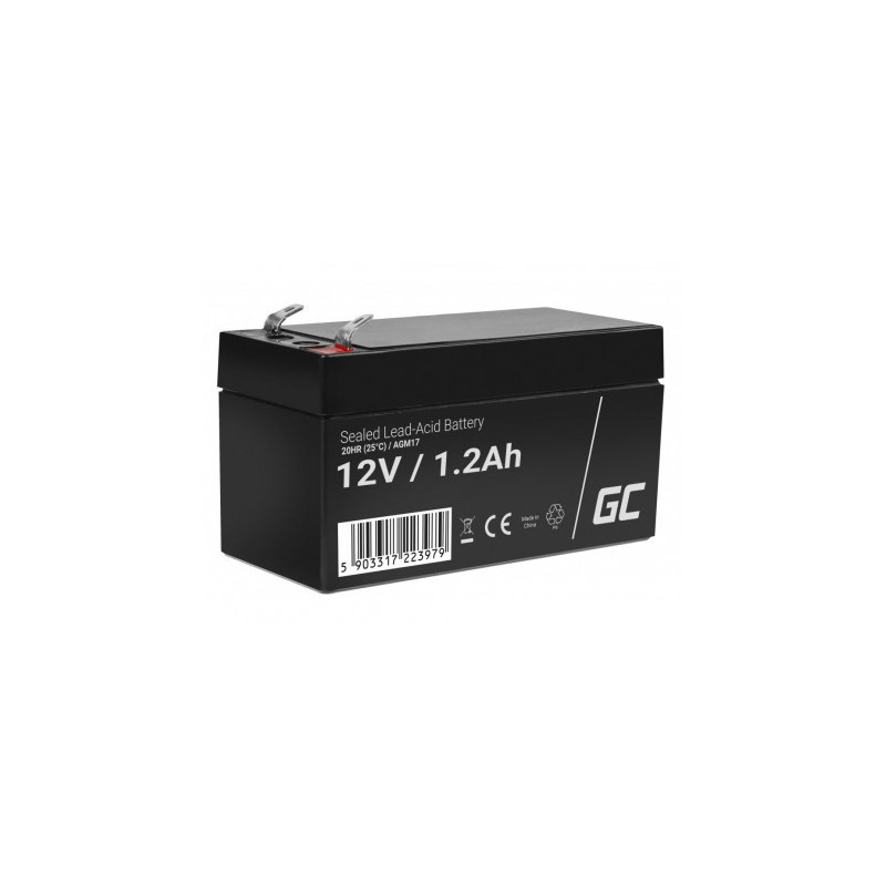 12 V 1,2 Ah akumuliatorius :: AGM : VRLA :: 12 voltų, 1,2 ampervalandžių (Ah) :: Gnybtų tipas T1 (4,75 mm)