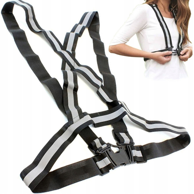 Reflective Vest AG590B, black / gray, one size fits all