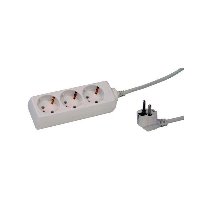 Prailginimo laidas 5,0 m, 3 lizdai, 3G1,0, baltas 113005