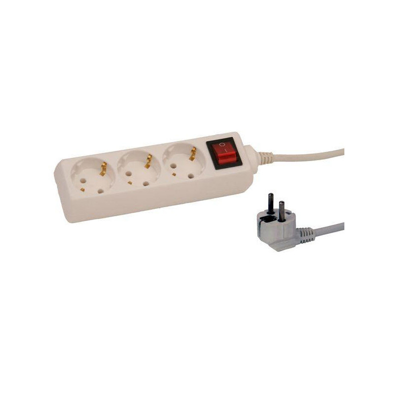Prailgintuvas 1,5 m su jungikliu, 3 lizdai, 3G1.0, baltas 123001