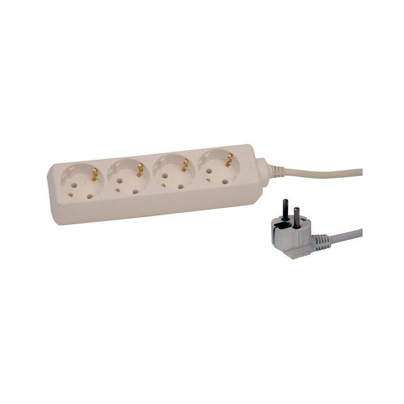 Prailginimo laidas 5,0 m, 4 lizdai, 3G1,0, baltas 114005