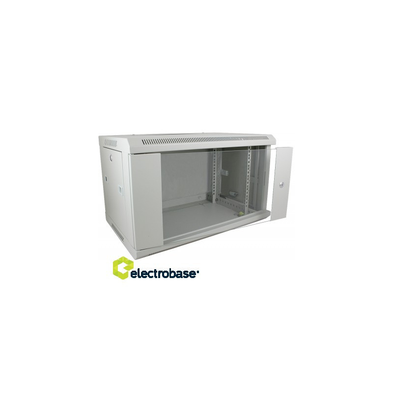 9U 19\'\' prie sienos montuojama skirstomoji spintelė / 600 x 450 x 501 mm / Pilka / Nesurinkta
