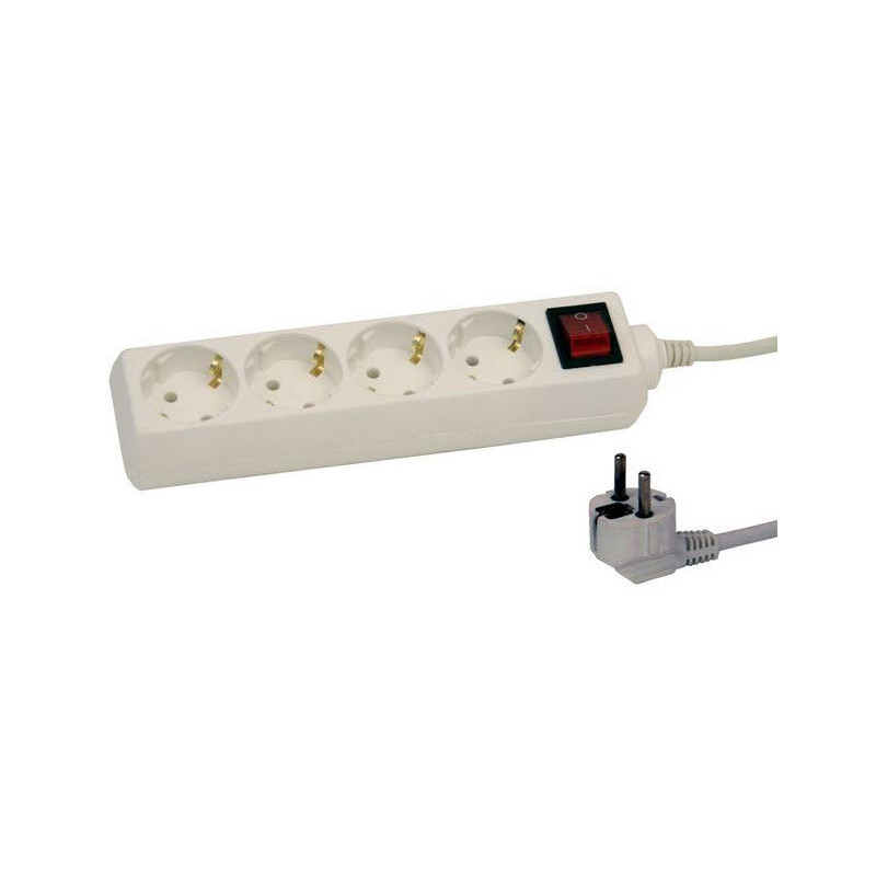 Prailgintuvas 1,5 m su jungikliu, 4 lizdai, 3G1.0, baltas 124001