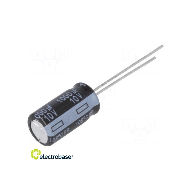 Kondensatorius: elektrolitinis, mažos varžos THT 1000uF 10VDC ±20%