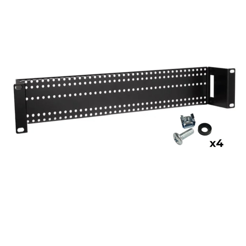 Universalus 2U tvirtinimo skydelis išmaniosioms 19 colių RACK spintelėms