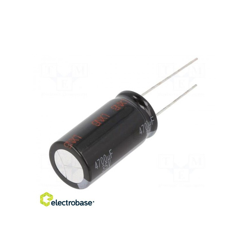 Kondensatorius: elektrolitinis, THT, 4700uF, 35VDC, Ø16x31.5mm, ±20%, HD