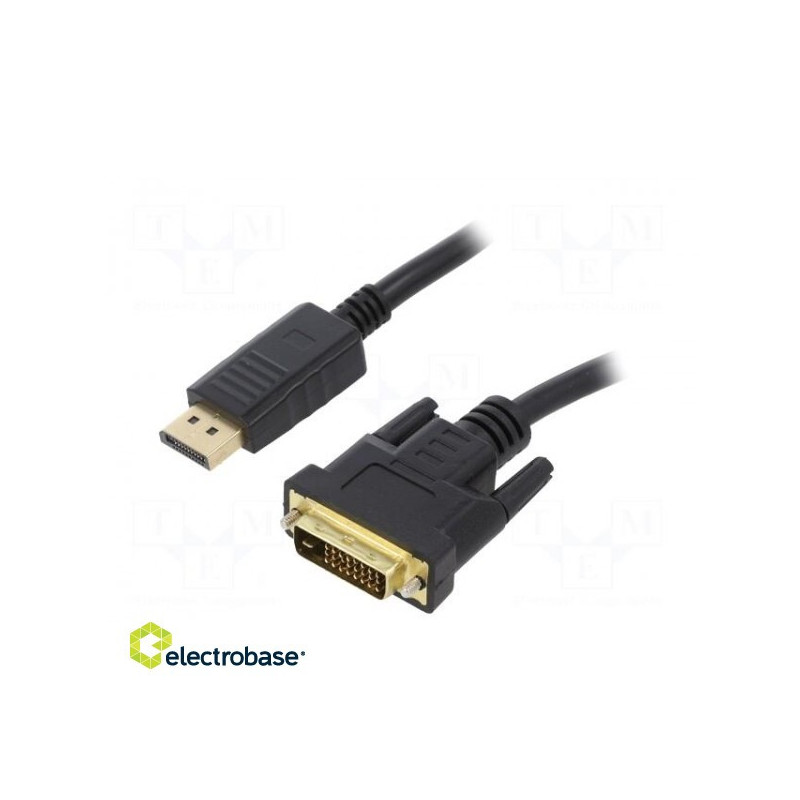 Laidas DisplayPort kištukas, DVI-D (24+1) kištukas PVC 1,8m juodas