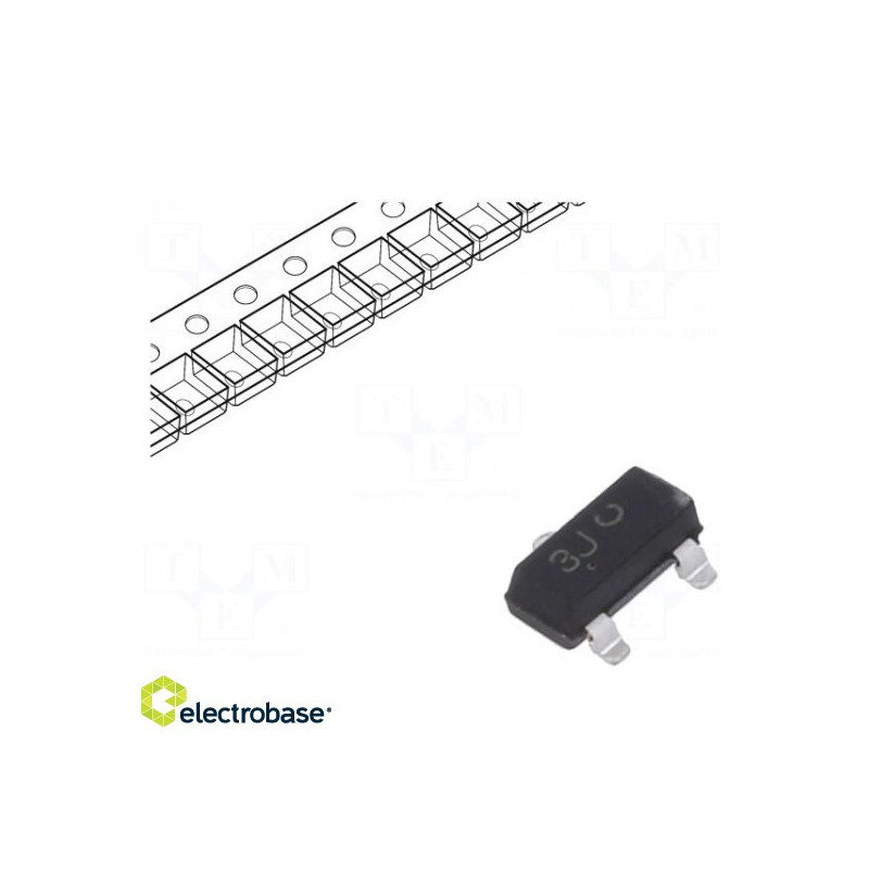 Tranzistorius: PNP bipolinis 30V 0.1A 0.3W SOT23