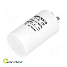 Kondensatorius: variklis, darbinis 12uF 450V ¨40x70mm -25÷70°C ±5% 3000h