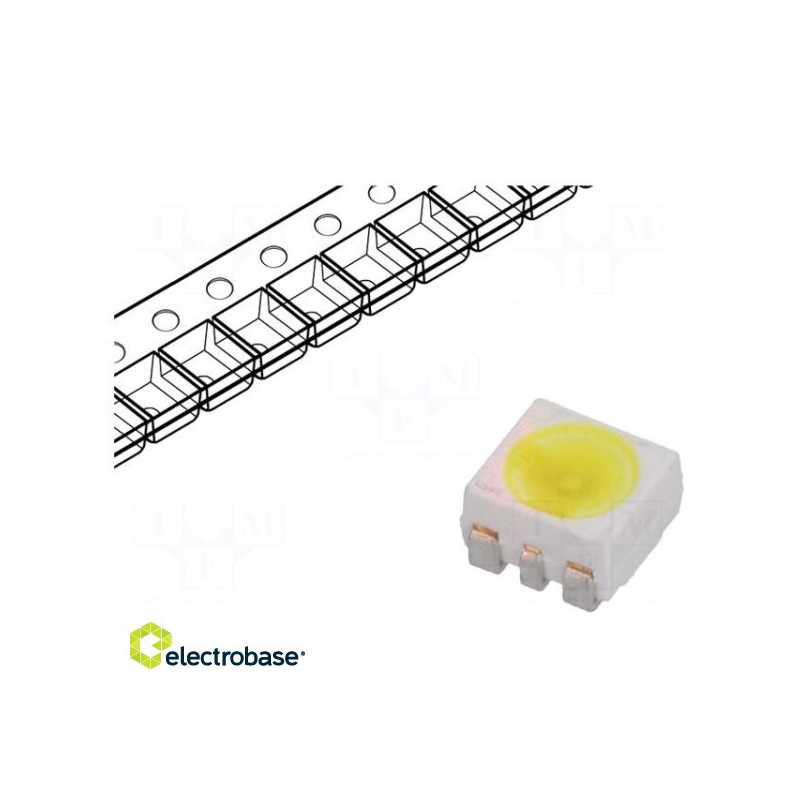 LED SMD 3528, PLCC6 white cold 24200÷37800mlm 7.1÷14cd 5600K