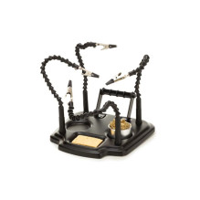 Multifunctional third hand tool with 4 adjustable arms and soldering iron holder