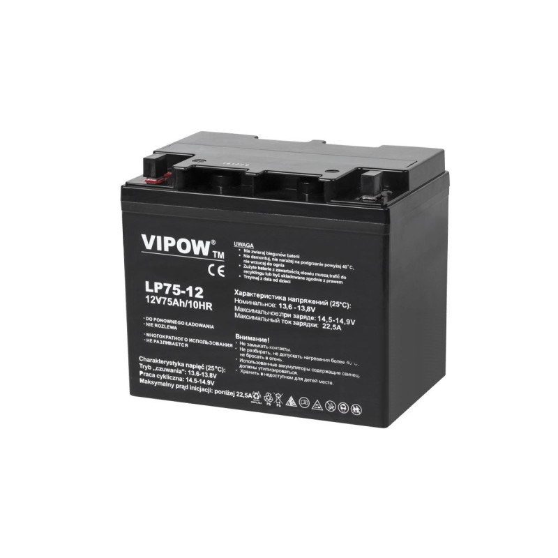 12 V 75 Ah akumuliatorius :: Gelio (GEL) :: VIPOW