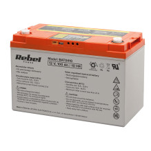 12V 100Ah deep cycle gel battery with display, 333x222x173 mm