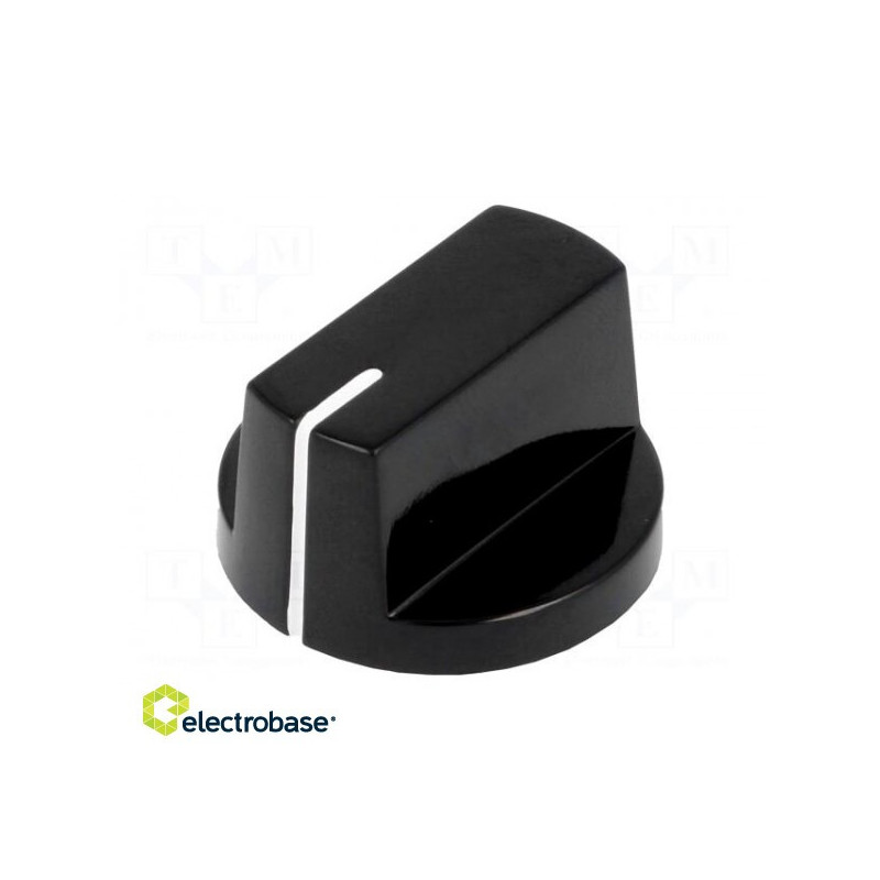 Knob with pointer bakelite ¨shaft: 6.35mm ¨26x15.4mm