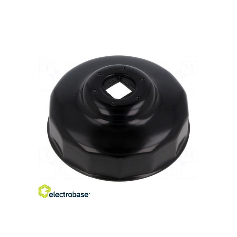 Socket, 14-angles, for oil filter, socket spanner, 1 / 2", 74mm