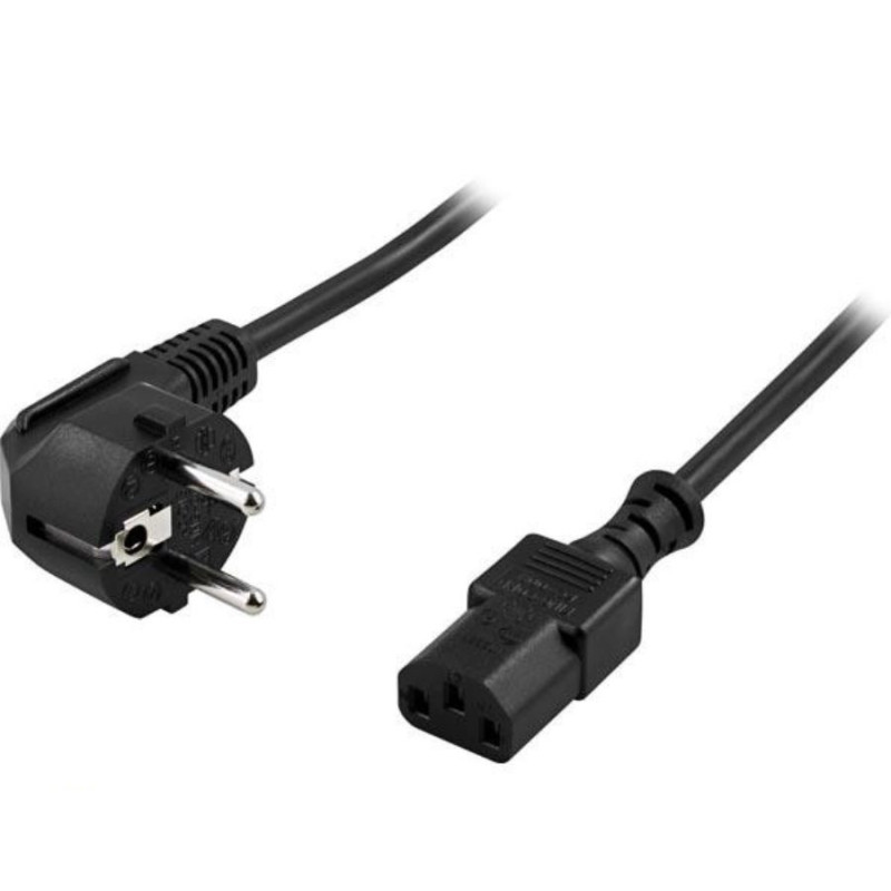 Kabelis DELTACO CEE 7/7 į tiesų IEC 60320 C13, maks. 250 V / 10 A, 0,5 m, juodas / DEL-109-50