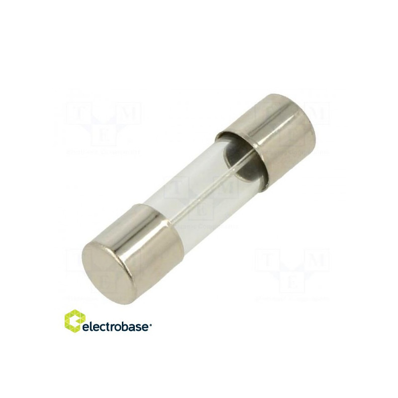 Saugiklis: greitai perdegantis, 20A, 250VAC, stiklinis, 5x20mm, birių matmenų